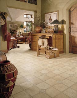 stone-look luxury vinyl flooring in entryway to home