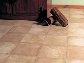 close up of luxury vinyl tile floor